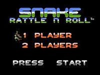 une photo d'Ã©cran de Snake Rattle n Roll sur Nintendo Nes